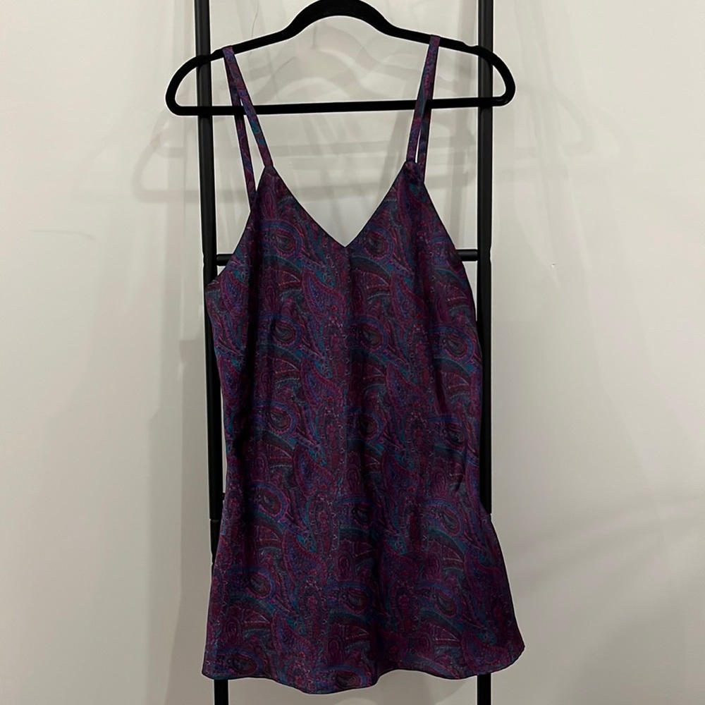 Vintage Frederick’s of Hollywood Polyester Paisley Mini Night Wear Women Size S